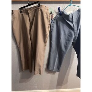 Habands Fit-Forever Mens Size 44XS Pants Tan‎ Adjustable Waist Lot Of 2
